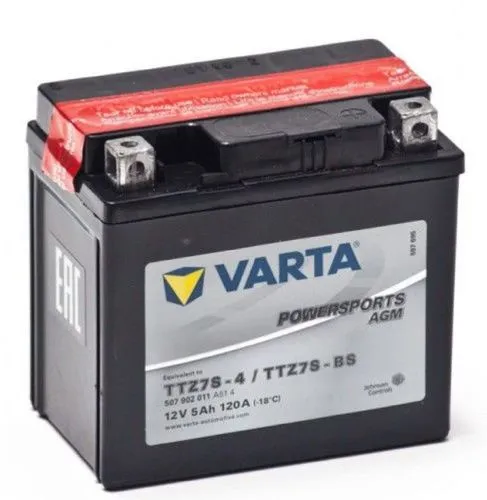Фото varta powersports 12v/5ач (ttz7s-bs) agm