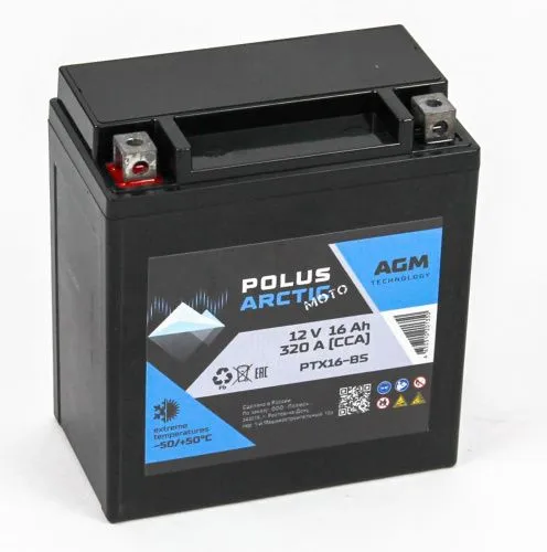 Фото polus arctic moto 6ct-16 (ptx16-bs) agm
