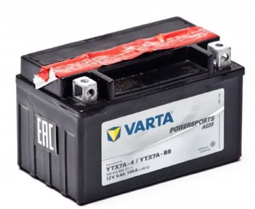 Фото varta powersports 12v/6ач (ytx7a-bs) agm