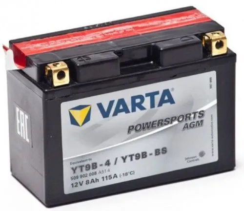 Фото varta powersports 12v/8ач (yt9b-bs) agm