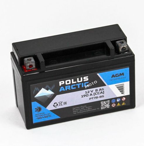 Фото polus arctic moto 6ct-8 (pt7b-bs) agm